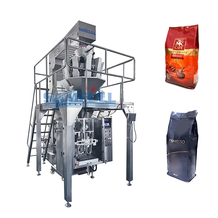 Automatic coffee bean bagging packaging machine with air valve