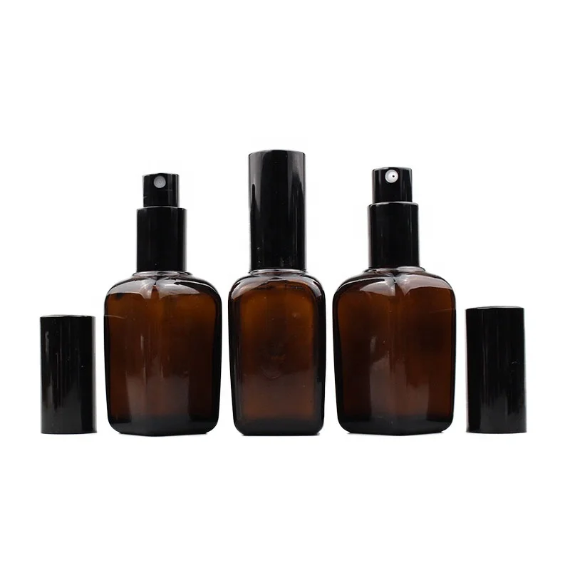 100ML 3.4OZ Amber Square Glass Dropper Bottle