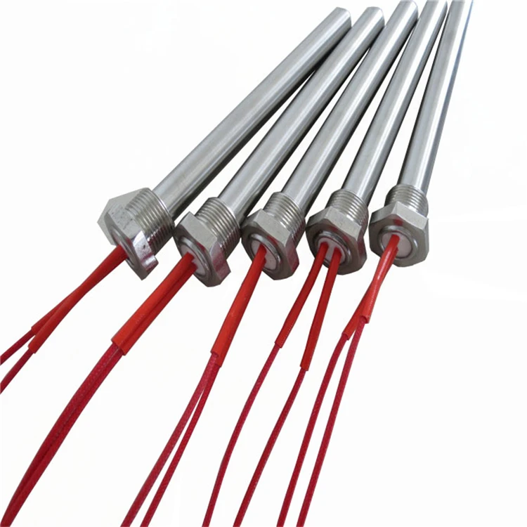 Threaded Stainless Steel 304 Sheath 9*200Mm 24V 220W Electric Resistance Cartridge Heater For Mold Heating