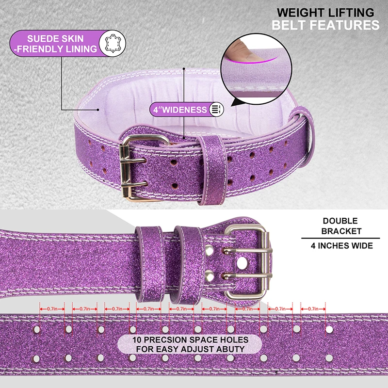 MKAS Sparkly Weight Lifting High Quality Powerlifting Training Fitness Gym Workout Lifting Belt Gym Weightlifting Belt