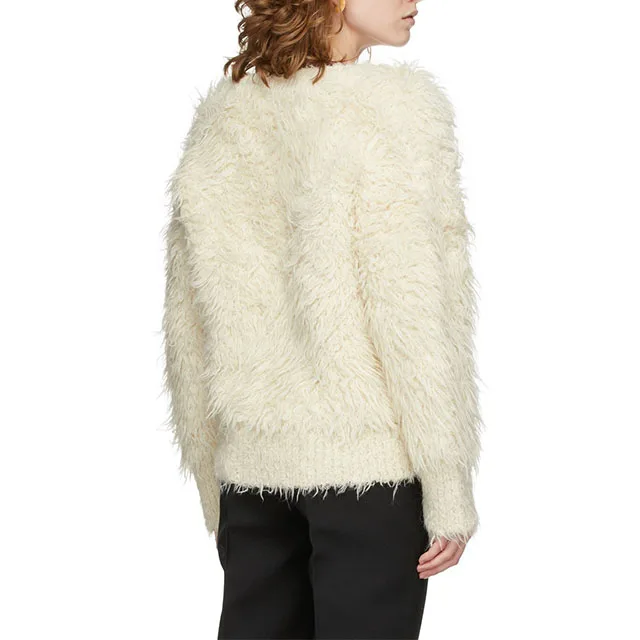Custom Alpaca Chunky Knit pullover  Women white Coat Cashmere Oversize Fuzzy Mohair Sweaters