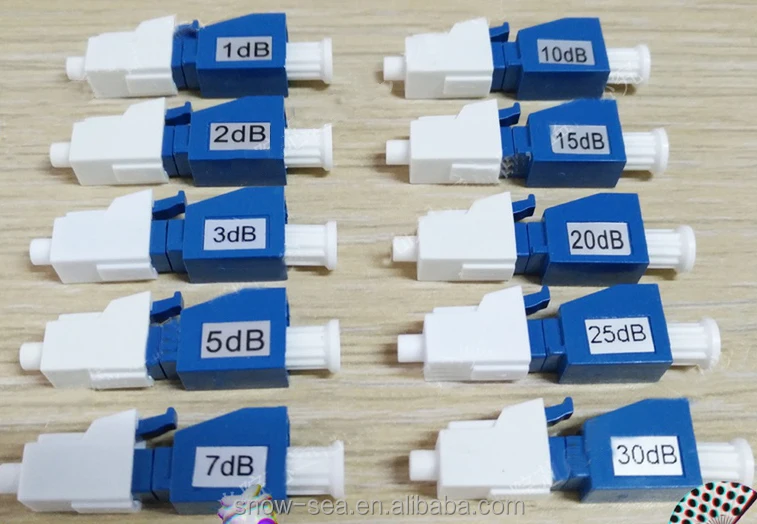 1/2/3/5/7/10/12/15/20dB Fixed Value LC Female to Male Hybrid Fiber Optic Attenuator
