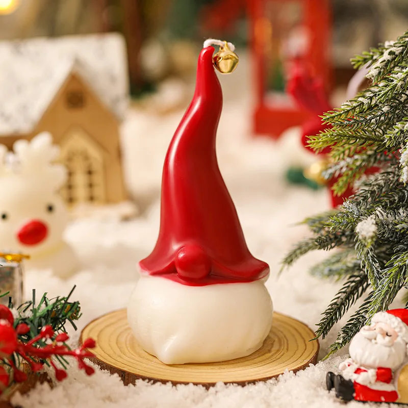 Стереоскопическая ароматическая свеча в форме Санта-Клауса соевый воск ручной работы Рождественская для домашнего декора