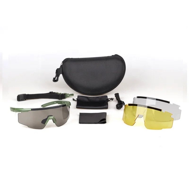 Anti Fog Interchangeable Tactical Goggles Impact Proof Ballistic Tactical Shooting Safety Glasses
