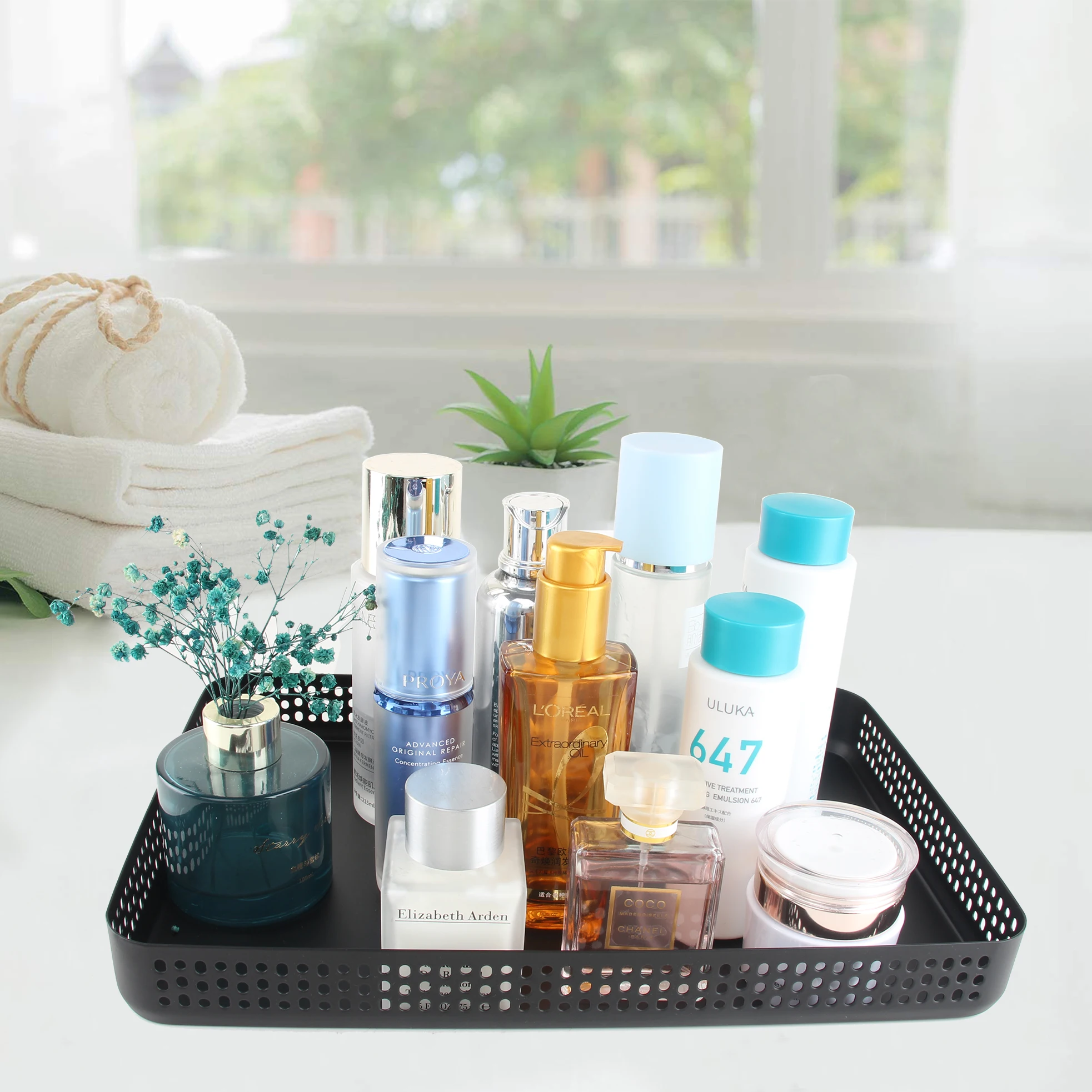 Home Decoration High Quality Iron Metal Bathroom Decorative Shower Storage Trays