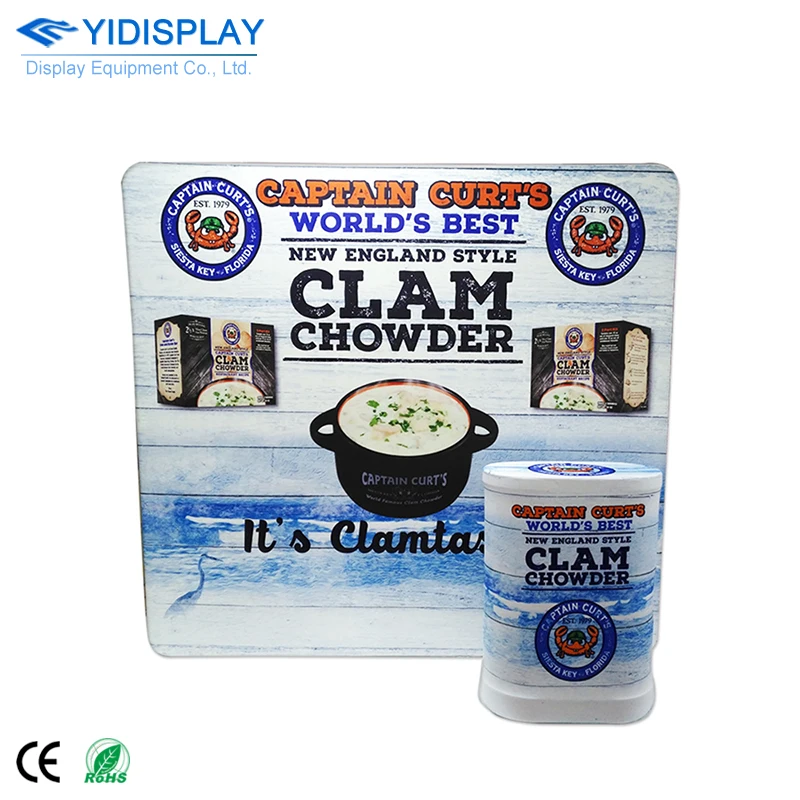 Custom double side indoor trade show floor standing portable aluminum frame fabric lightbox display advertising LED light box