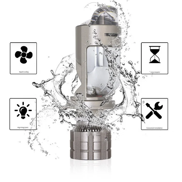 Chinese factory makes super bright dual lens car bulb bulb high and low light lamp laser H4 Led projector headlamp Led lamp