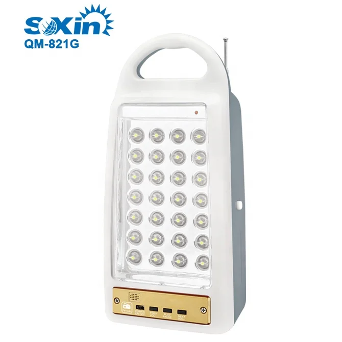 Multifunctional led solar power emergency light with FM Radio (QM821G)