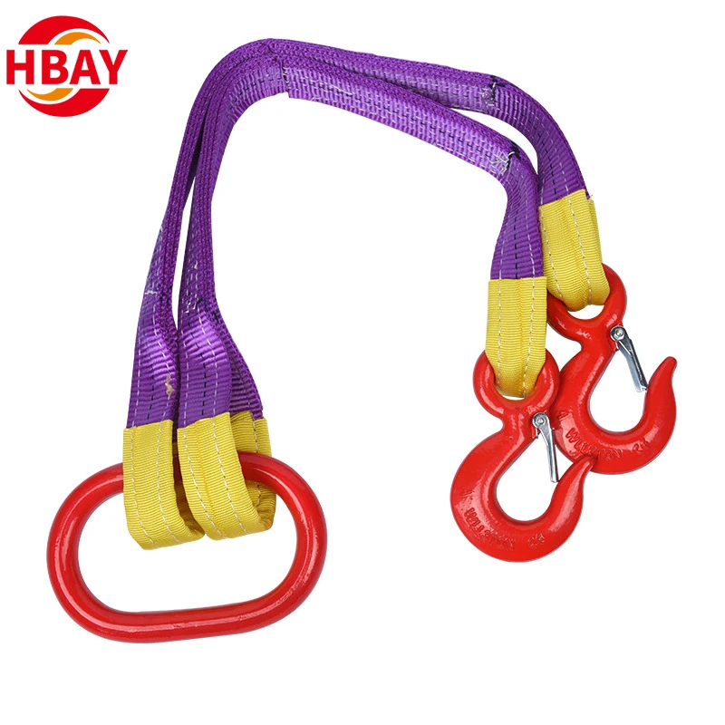 Polyester Lifting Sling Webbing Belt Woven Strap Flat Crane Towing Accessories