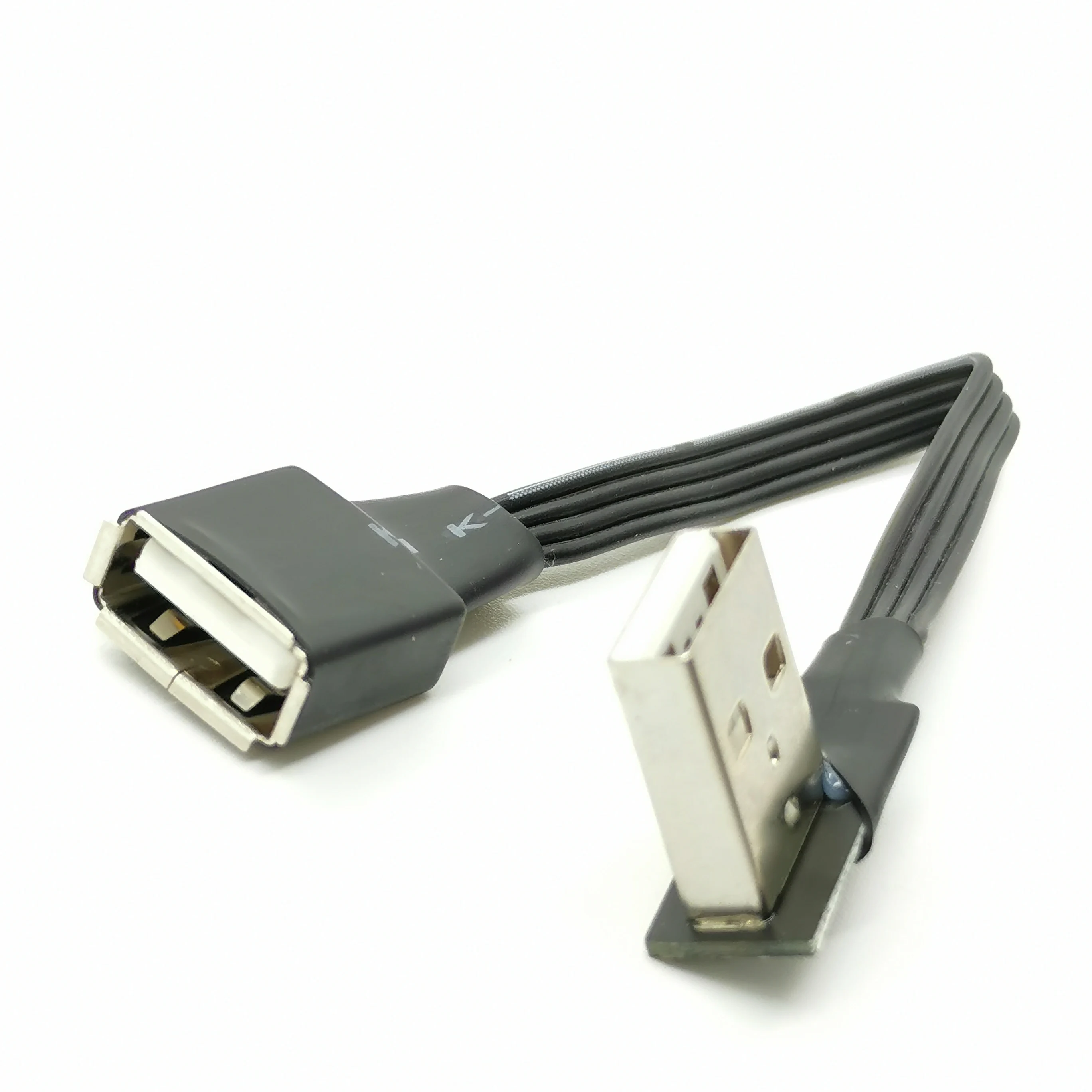 FPV flat ribbon silicone mini T-shaped port Mini USB male upper and lower 90 degree right angle to USB male data cable
