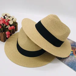 Пляжные 18 см Брим широкие жесткий риса костюм большой Fedora соломенная шляпа с изготовленным на заказ