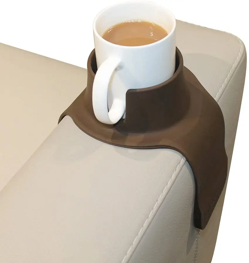 Spill Proof Sofa Cup Holder Food Grade Silicone Beverage Coffee Cup Holder For Sofa Recliner Armchair-Sofa cup holder tray
