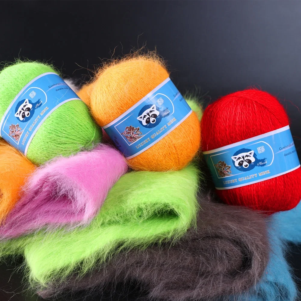 Hair Mink Yarn fox Fur Ball Angolan Yarnlong Mink Hair Yarnmink Yarn Long-haired