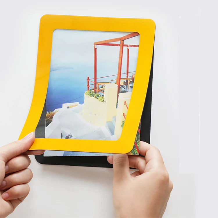 New Arrival Protective Film Adhesive Magnetic Pvc Photo Frames For Refrigerator Wall Display Photo Frame