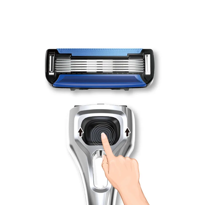 Mens Shaver Waterproof Razor Stainless Steel System No 5 Metal Body Head 5 Five Blade Men Metal Handle Mens Bikinis