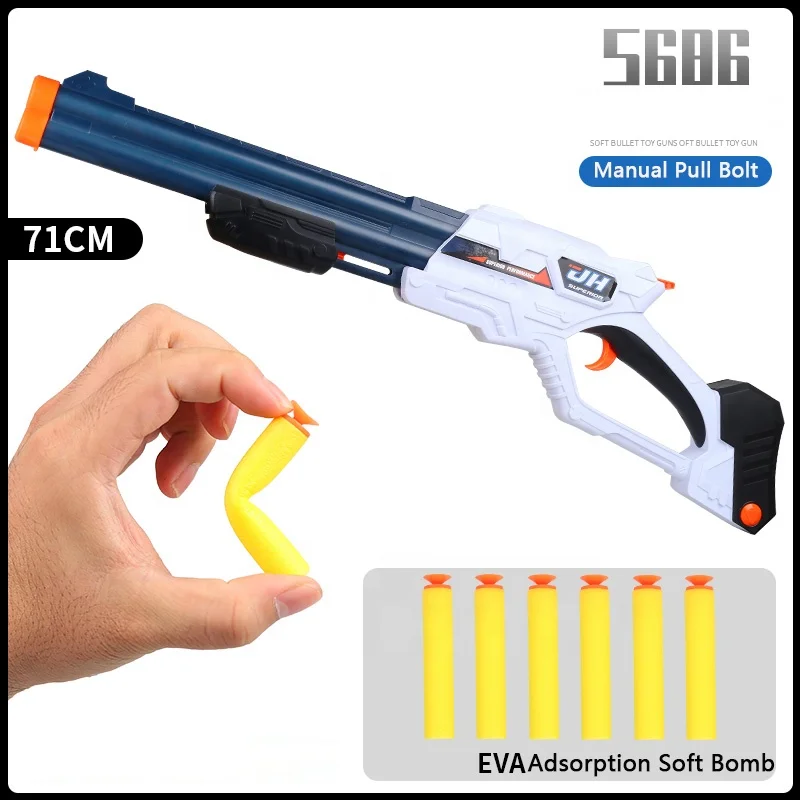Hot Selling Amazon S686 Rifl Double Holes Shotgun With Soft Bullets Safe Material Funny Games For Family