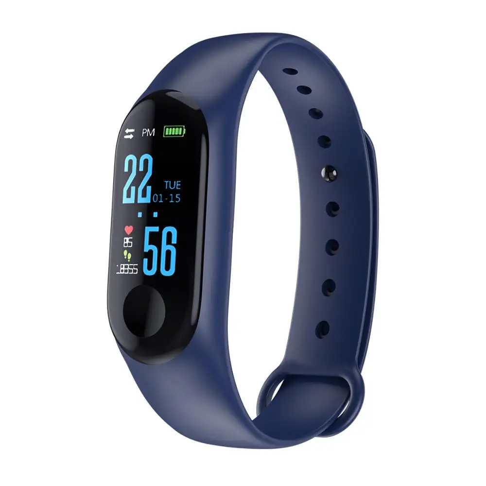 
0.96 Color Screen M3 smart band with heart rate BP ip67 waterproof smart tracker soft strap SMS/qq/call remind M3 smart bracelet 