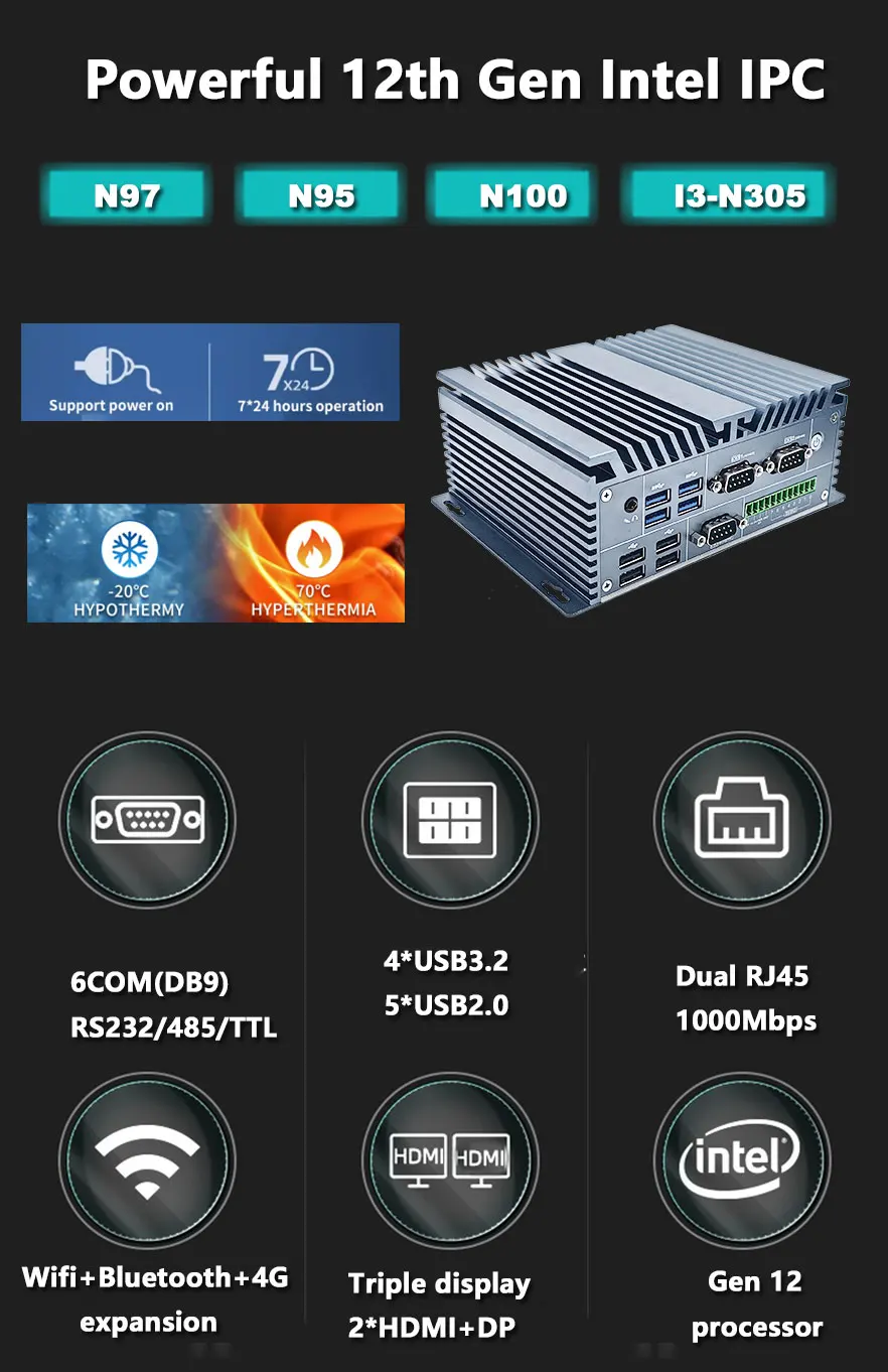 Горячая распродажа процессор N100 мини-ПК Win dows 10/11 Linux поддержка Ddr4 8 * GPIO n100 ddr4 материнская плата Ethernet