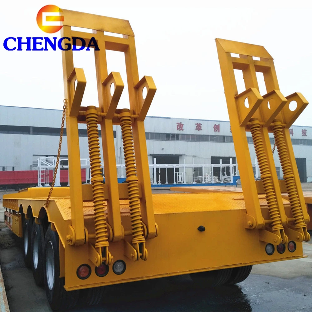  80 тонный низкорамный прицеп частей механической обработывающий Lowboy 3 оси для продажи
