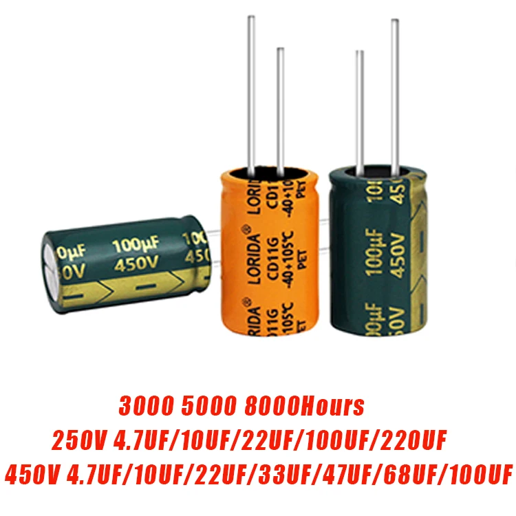 Lorida in stock 160V 4.7UF 8*12mm Prcapacitor manufacture 500v 5000uf aluminum electrolytic capacitor