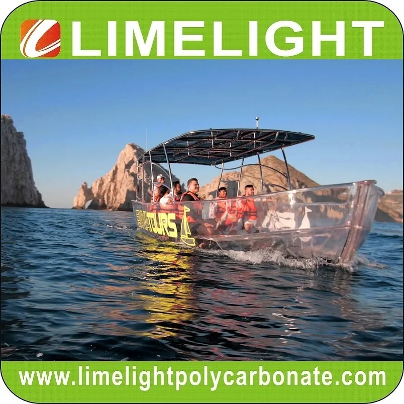 LIMELIGHT crystal clear boat glass bottom boat transparent boat for resort and tour
