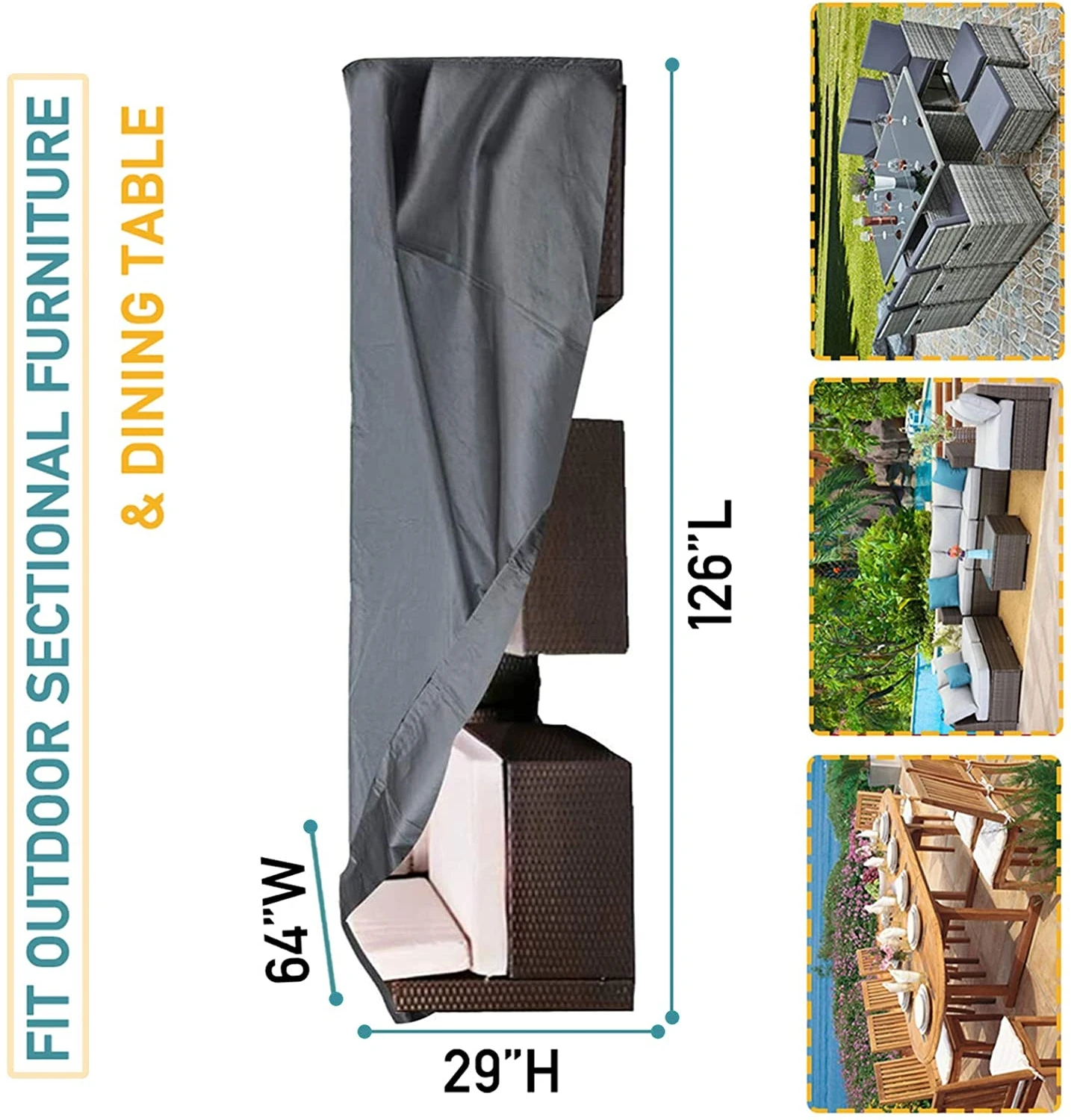 Oxford heavy duty fabric outdoor patio furniture dust proof waterproof uv protection sofa cover