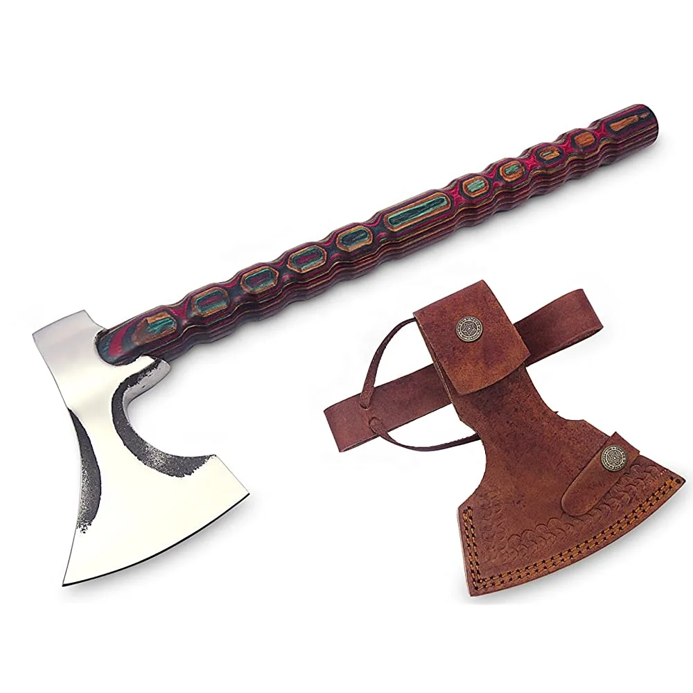 
NEW HATCHET TOMAHAWK VIKING AXE FULLU FUNCTIONAL COMBAT BUCHCARFT AXE WITH DIAMOND WOOD HANDLE 