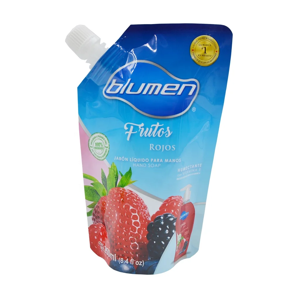 250ml plastic packaging Custom export 650ml transparent doypack liquid shampoo stand up spout pouch