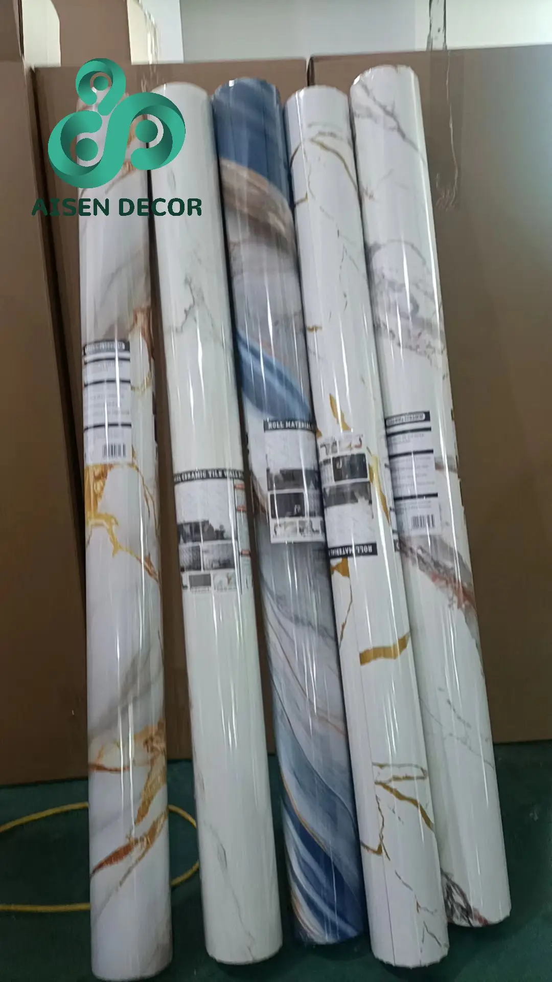 Oil Proof Waterproof Marble Wallpapers 3D Print Self-adhesive Wall Stickers For Kitchen Wall