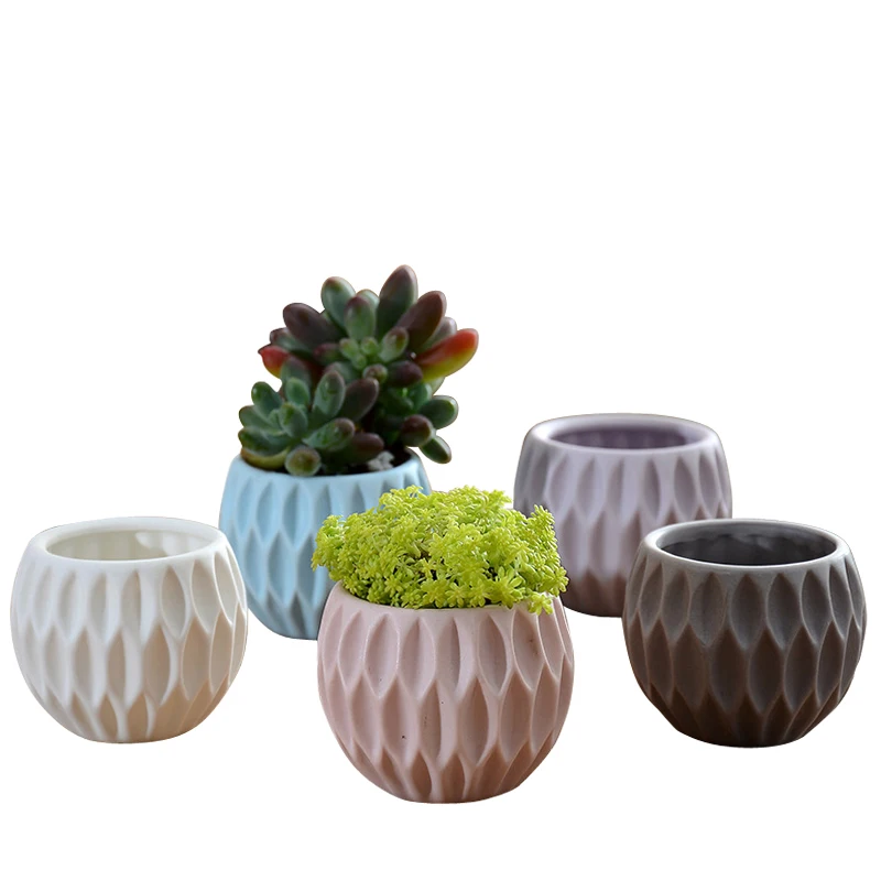 
High quality hollow ceramic vase hemispherical ceramic flower pot 