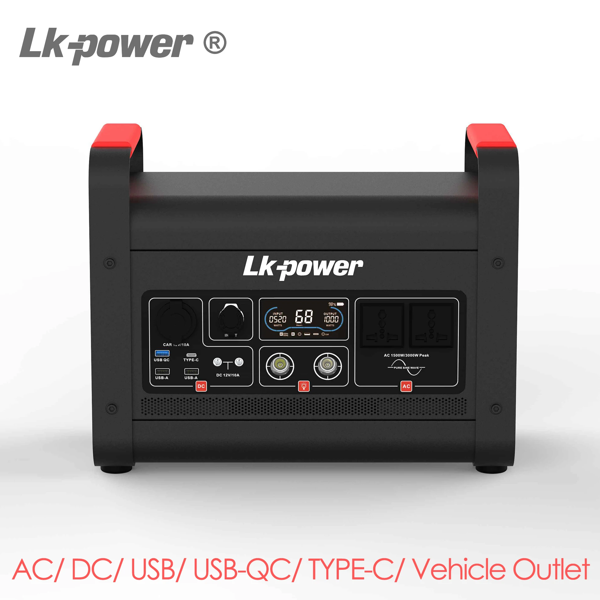 FCC CE RoHS MSDS UN38.3 Certified High Efficiency 1500W solar power generator portable with 12 months guarantee