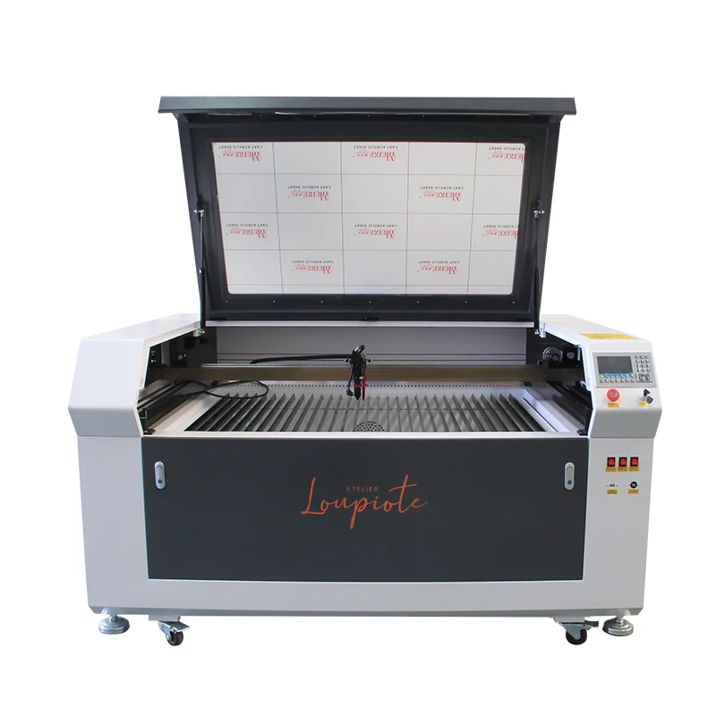 2024 RECI W2 100W CO2 1060 Laser Engraving Machine DSP Control RUIDA 6445G Laser Cutting Engraver Yaxis pass through 2 platforms
