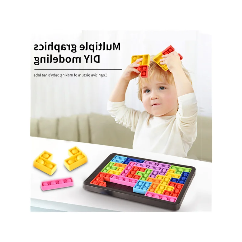 China Promotional Products Hot Selling Jigsaw Puzzle Toys Building Block Push Pop Toy