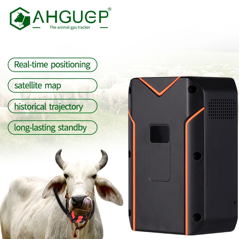AHGUEP Brand Cow GPS Tracker Waterproof Smart Farm Locator 10000mah Long Standby Animal Cattle Tracking Device
