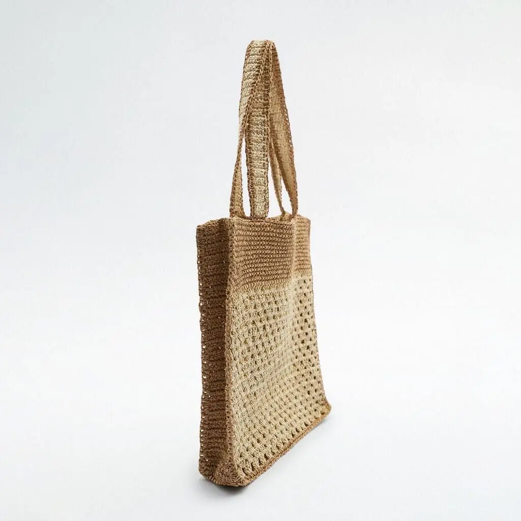 2022 The Newest Style Ladies Handbags Summer  Leisure Paper Straw Woven  Beach Tote  Fashion Custom Crochet Beach Travel Bag