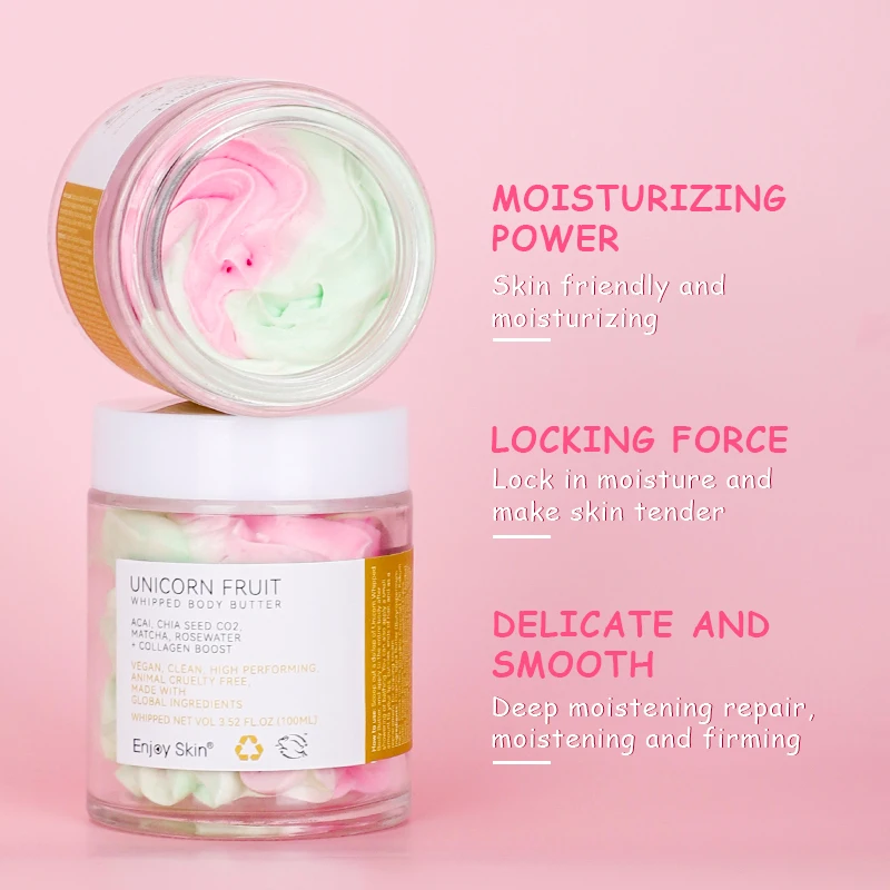 OEM 2 Colors Whipped Body Butter Oil Based Moisturizing Soft Body Skin Hair Care Fruit Butter