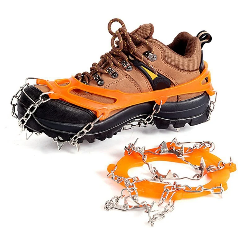 8/11/12/18 teeth snow anti slip shoe crampons climbing grips spikes ice gripper