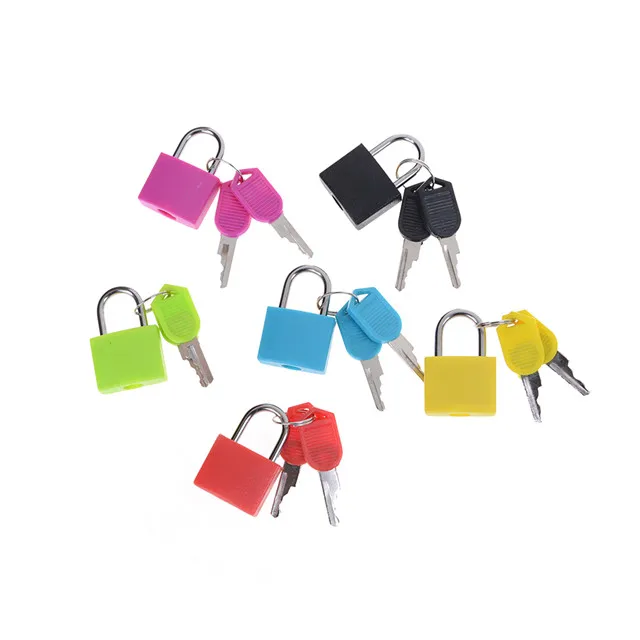 
New 6 colors Small Mini Strong Steel Padlock Suitcase Drawer Lock Luggage Case Keyed Padlock Anti-Theft Locks with 2 Keys 4.8 