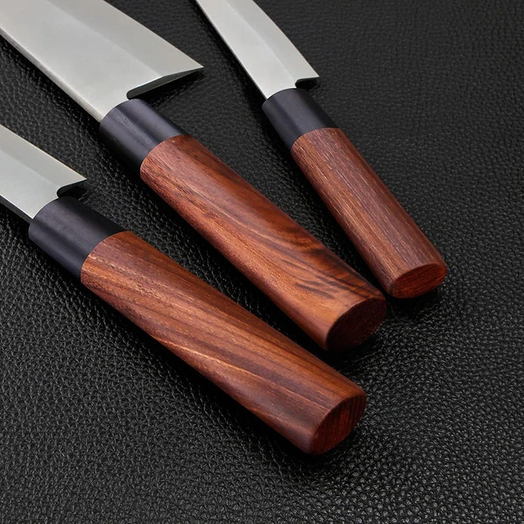 Wholesale Supply 3 Pieces Stainless Steel Japanese Sushi Knife Set kitchen knives Chef knife set