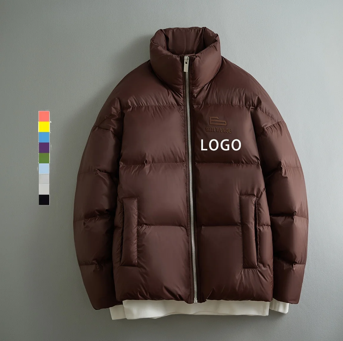OEM Custom Design Fashion Shiny Winter Coat Men Puffer Down Jacket custom puffer jacket