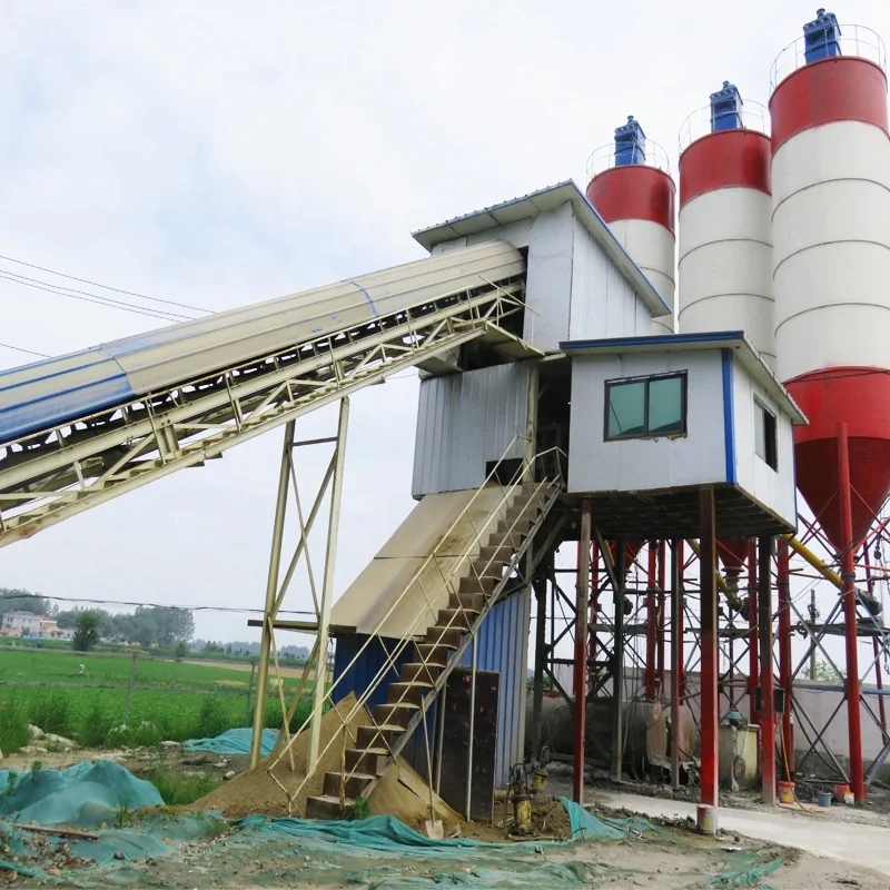 Fully automatic 120m3/h HZS 60 to 240 m3  central concrete plant cement factory concrete batching plant italy