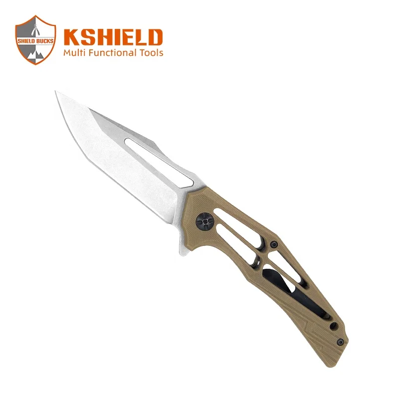 
The new camping outdoor tool hollow handle design 8cr13 stainless steel material lightweight folding knife camping 
