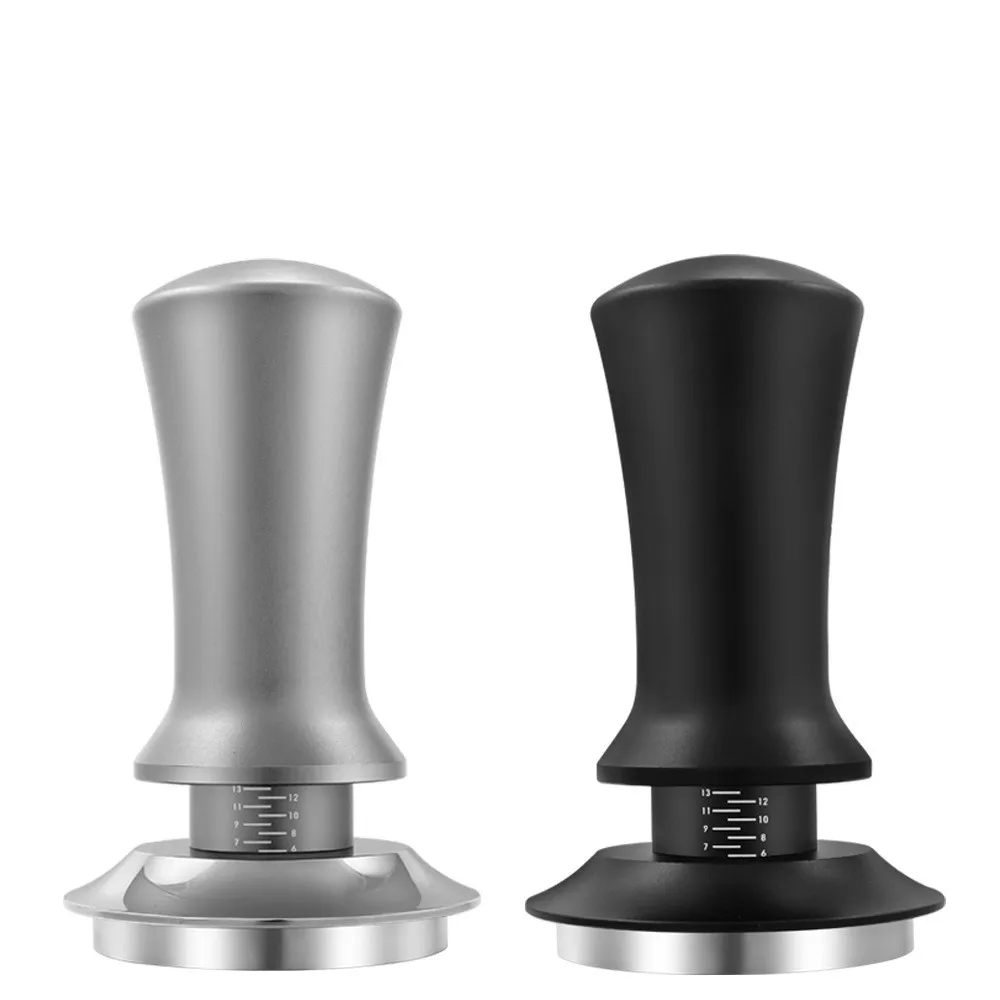 51/53/58mm spring adjustable with scale espresso hammer stainless steel  coffee distributor tamper
