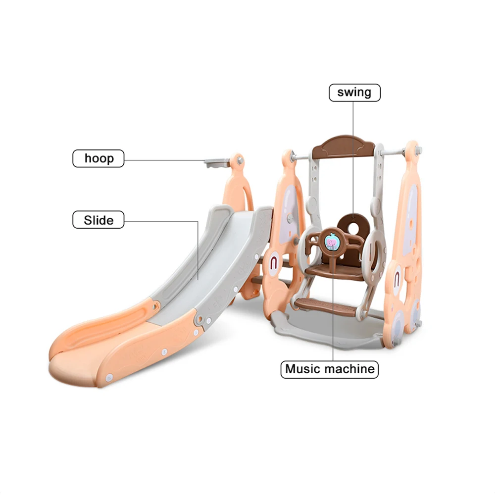 
Children Indoor Playground Baby Multifunctional Toys Kids Plastic Swing Slide 