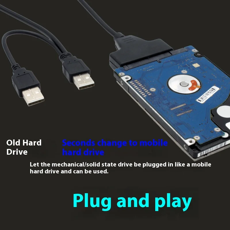 USB 2.0 To SATA Hard Drive Adapter Cable SATA Data Cord for 2.5 Inch Hard Disk Drive HDD Line