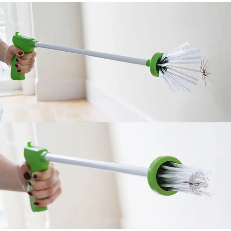 Long Handle Hand-Held Bug Away Grabber Indoor Racket Trap Outdoor Easy Catch Green Kids Flying Insect Catcher