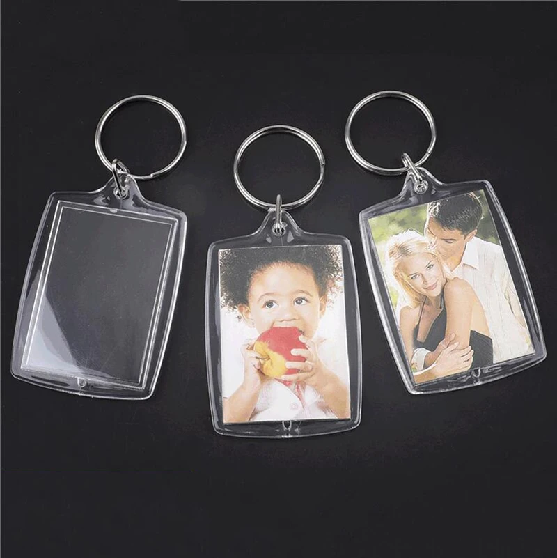 Wholesale Custom Personalized Acrylic Blank Keychains Blank LOGO Plastic Keyring Clear Transparent Acrylic Keychain Blank