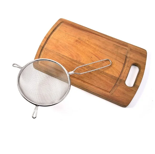 7 12 14 16 18 20 24 CM Stainless Steel Wire Mesh Strainer Powder Flour Sifter Skimmer for Cooking Frying