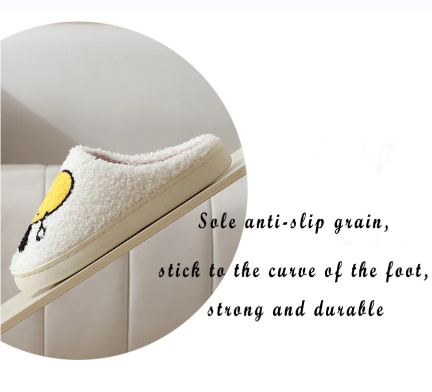 Bosirui halloween slides Custom Logo Faux Fox Ladies Winter smiley face slippers Furry House slipper fashion fur slippers