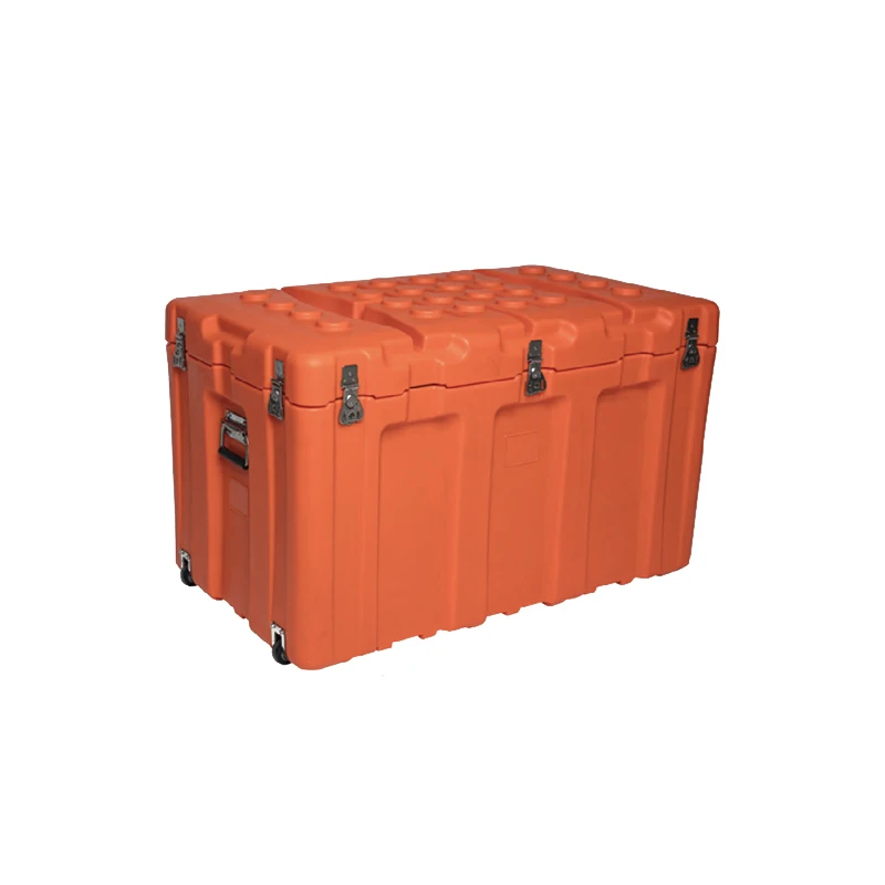 Hard plastic instrument military transport box rotomolded tool case large